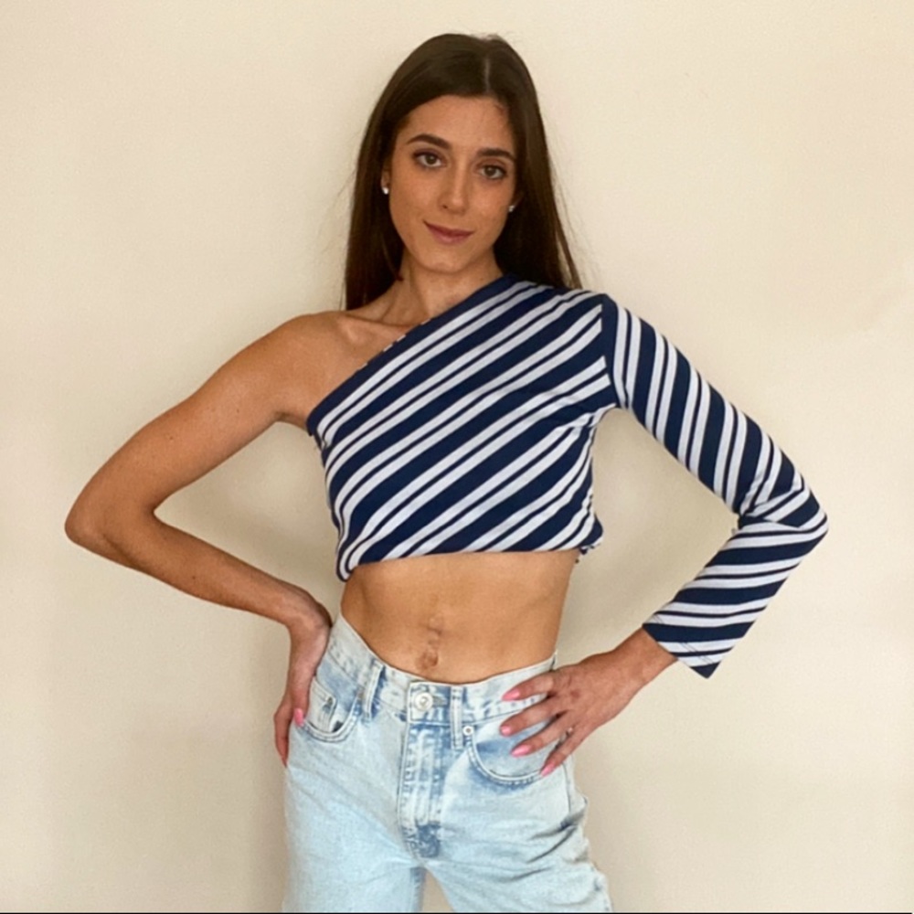 Vintage 90s one shoulder top small